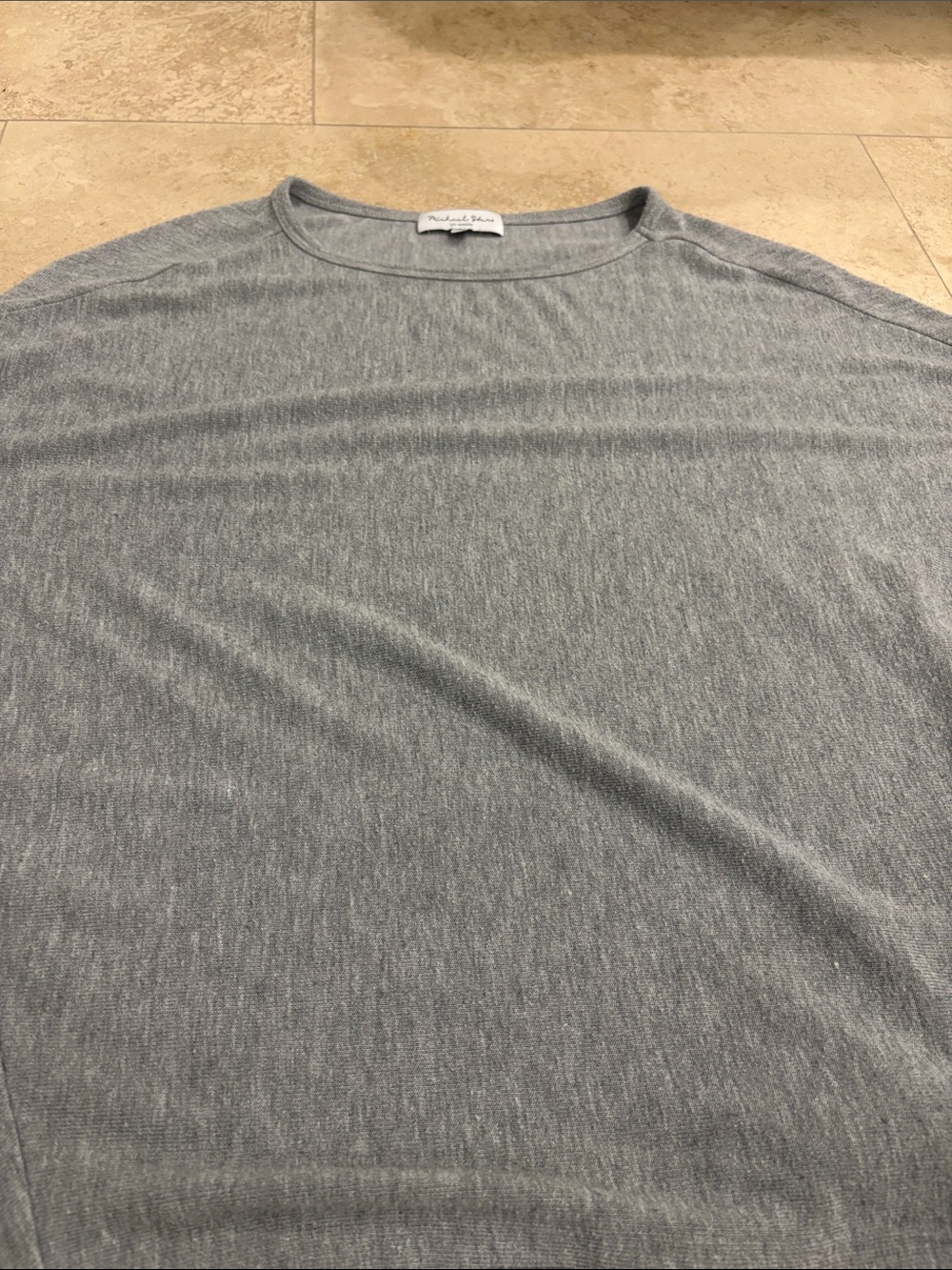 Michael Stars Men's Long Sleeve Crewneck Tee in Heather Gray